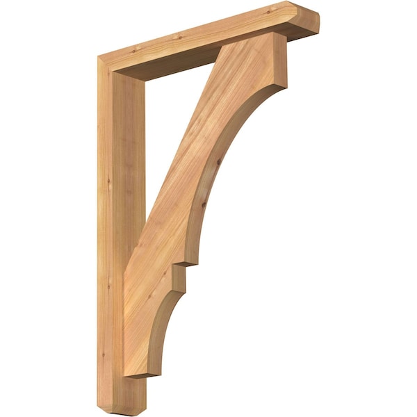 Ekena Millwork Balboa Craftsman Smooth Bracket w/ Offset Brace, Western Red Cedar, 3 1/2"W x 18"D x 26"H BKT0402X18X26BOA04SWR - main